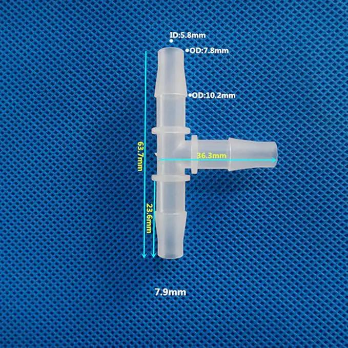 Unifizz T - Piece Hose Equal Paths Tube Accessories,7.9mm Equal Paths Plastic Hose Tube Connector For Cooling Watering Irrigation, Transparent, 10Pcs by GreenHaven Gardens