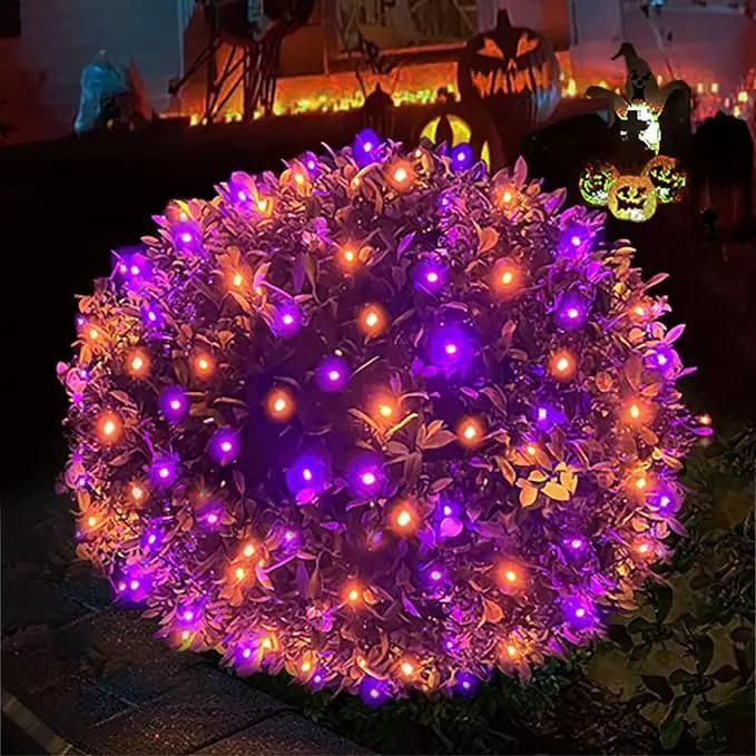 HISHINY Halloween Lights Outdoor,100LED 5ftx5ft Net Lights with Connectable, Waterproof,UL Certified and Durable Green Wire Design for Bushes,Trees,Halloween Decorations Outdoor(Purple&Orange) by GreenHaven Gardens