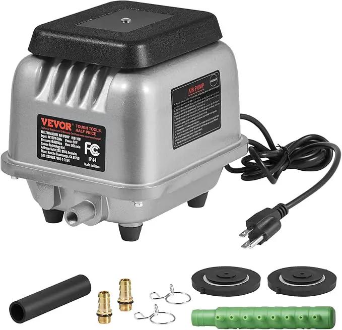 VEVOR Linear Air Pump, 109L/Min Air Flow Septic Aerator Pump, Aeration System for 1/2 Acre 10 FT Deep Ponds, Water Gardens, Waste Treatments, Septic Tanks, Aquariums, Seafood Restaurants, Fish Farms by GreenHaven Gardens