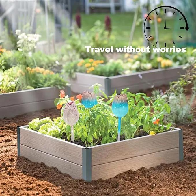 2 PC Glass Water Globes for Plants, Self-Watering Plant Device Plant Watering Globes Tulips Insert Spikes Drip Devices for Indoor & Outdoor Plants by GreenHaven Gardens