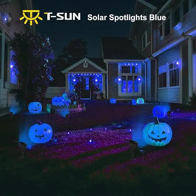 T-SUN Solar Spot Lights Outdoor 6Pack Blue Solar Christmas Spotlights Landscape Lights IP65 Waterproof Auto On/Off for Garden/Yard/Pathway/Patio by GreenHaven Gardens