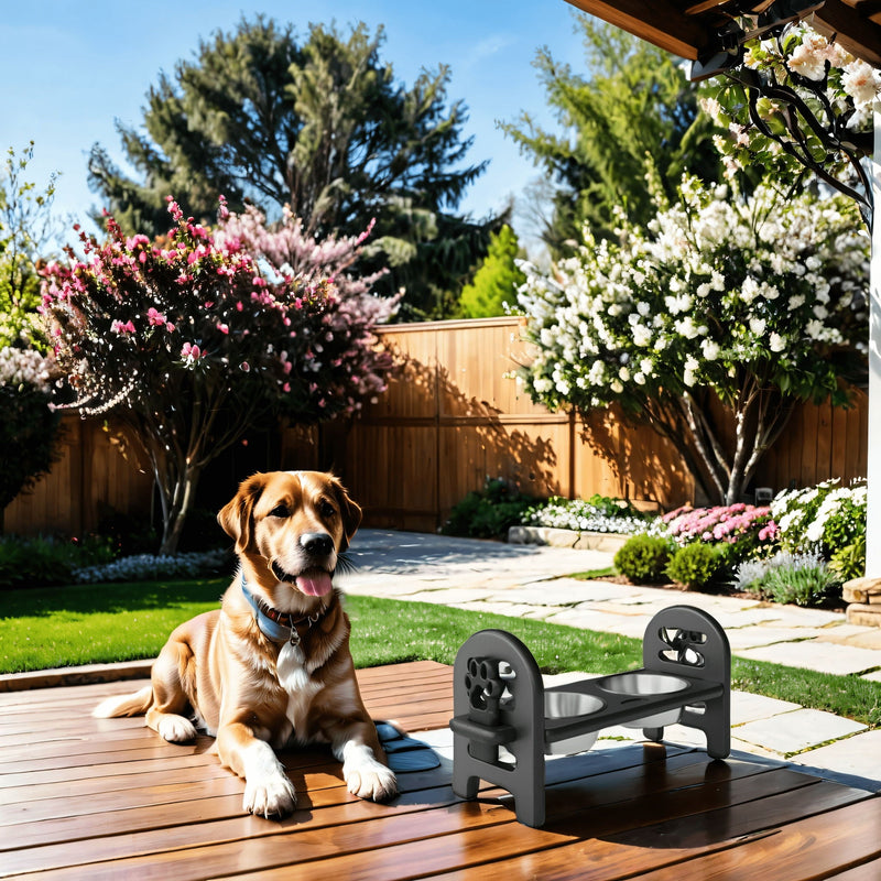 Adjustable Pet Bowl Travel Ready HDPE Durable Poly Lumber Recycled by HouseOfZazla