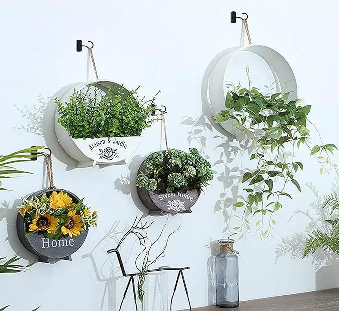 Ceiling Hooks for Hanging Plants 4Pack 2.5in,Wall Mount Hangers Plant Hooks,Wall Hooks for Plants,Lights,Planters,Lanterns,Hanging Bird Feeders,Wind Chimes,indoor&Outdoor Decoration Hooks Black by GreenHaven Gardens