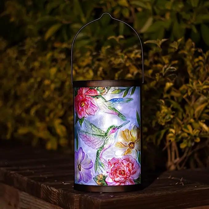 Hanging Solar Lantern Outdoor Waterproof LED Hummingbird Solar Lights Outdoor Decorative Solar Lanterns Tabletop Lamp for Patio Garden Yard Decor by GreenHaven Gardens