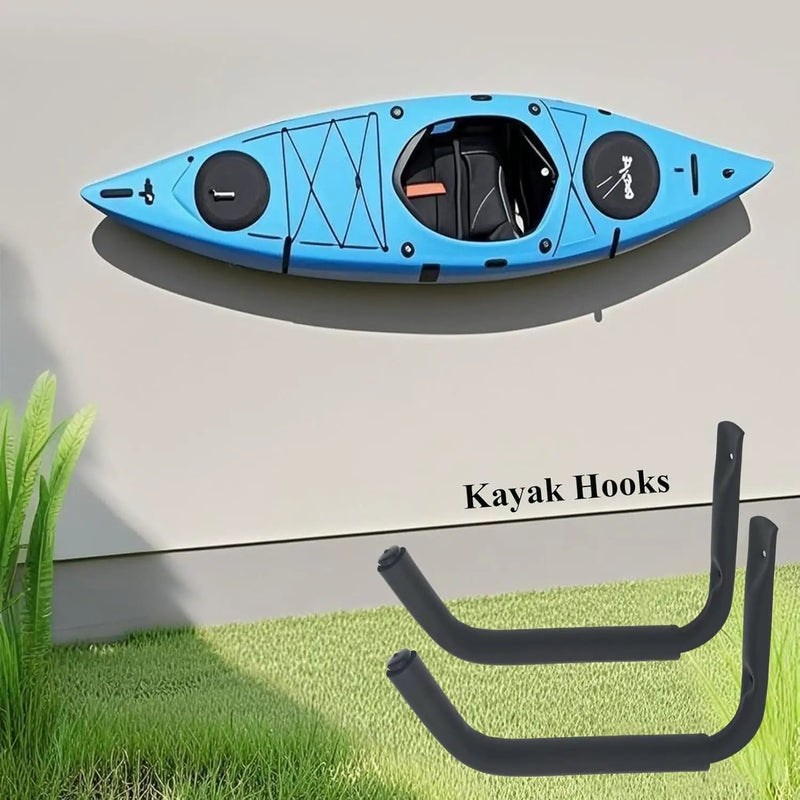 Kayak Hook Heavy Duty Kayak Wall Mount for Indoor Storage Space-Saving Kayak Storage Rack Soft Padded Garage J-Hook Wall Hanger for Bikes Kayak and Hanging Ladders 4pcs by GreenHaven Gardens