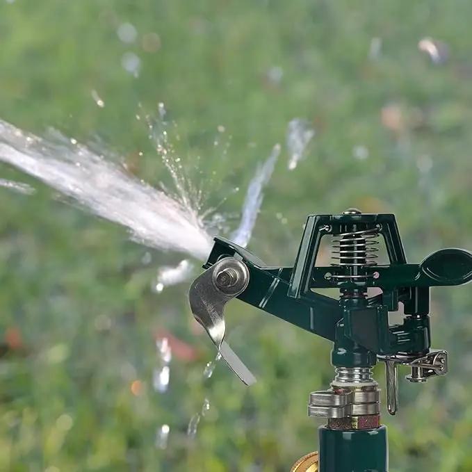 Hourleey 2 Pack Impact Sprinklers for Yard, Adjustable Pulsating Water Sprinkler Head on Step Spike, Zinc Alloy Lawn Sprinkler for 360 Degree Large Area Patio Garden Irrigation by GreenHaven Gardens