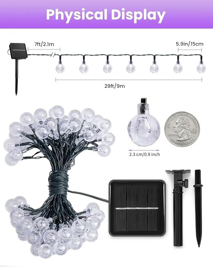 Brightown Purple Solar Halloween Lights Outdoor 60 Led 36 Feet Crystal Globe String Lights with 8 Lighting Modes, Waterproof Solar Powered Patio Lights for Garden Yard Porch Decor (Purple) by GreenHaven Gardens