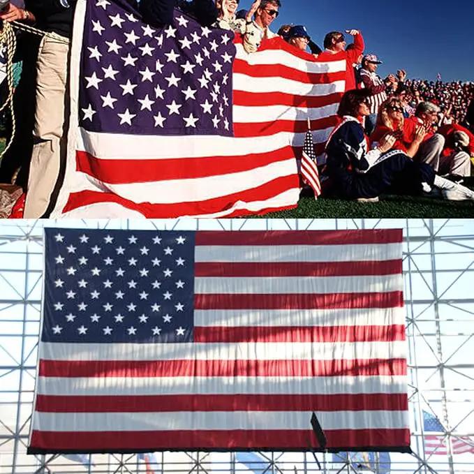 Homissor American Flag 8x12 Outdoor Heavy Duty - Embroidered Star Large USA 8x12 Ft Flags - Longest Lasting US Made from Nylon Sewn Stripes Indoor With 4 Brass Grommets by GreenHaven Gardens
