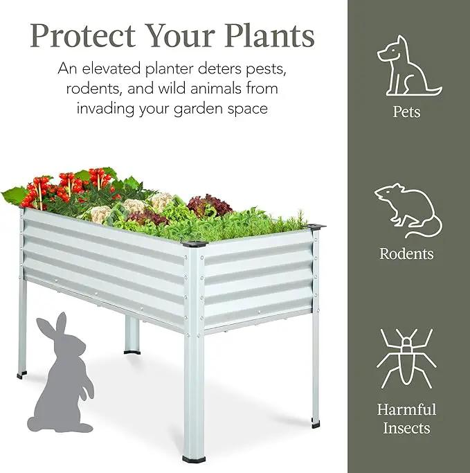 Best Choice Products 48x24x30in Galvanized Raised Garden Bed, Metal Elevated Planter Box, Vegetable Garden for Backyard, Patio, Balcony - Silver by GreenHaven Gardens