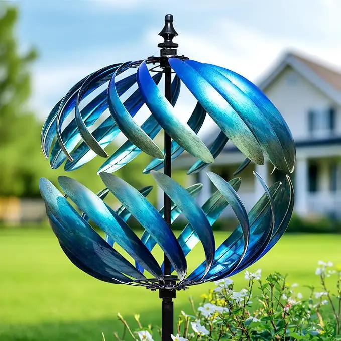 LimeHill Wind Spinner for Yard and Garden - Large Metal Kinetic Wind Sculptures for Outdoor Decorations by GreenHaven Gardens