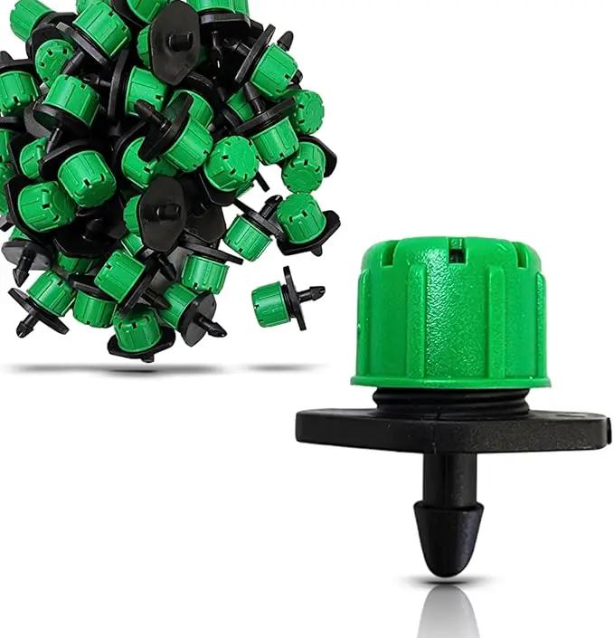 (50-Pack) - 1/4" Inch Universal Barbed Drip Emitter - Adjustable Flow 0-18.5 GPH Fit 1/4 (4-7mm) Drip Irrigation Tubing - Professional Grade (50 Pack Dripper Only) by GreenHaven Gardens