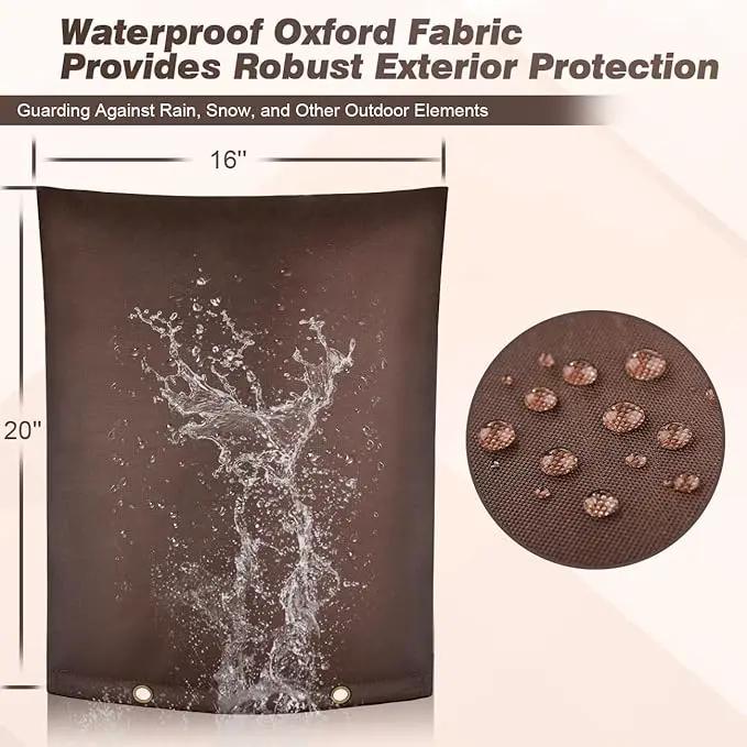 Outdoor Backflow Preventer Cover - 16''W x 20''H, Winter Freeze & Weatherproof Protection for Irrigation Pipes & Sprinkler Valves- Brown by GreenHaven Gardens