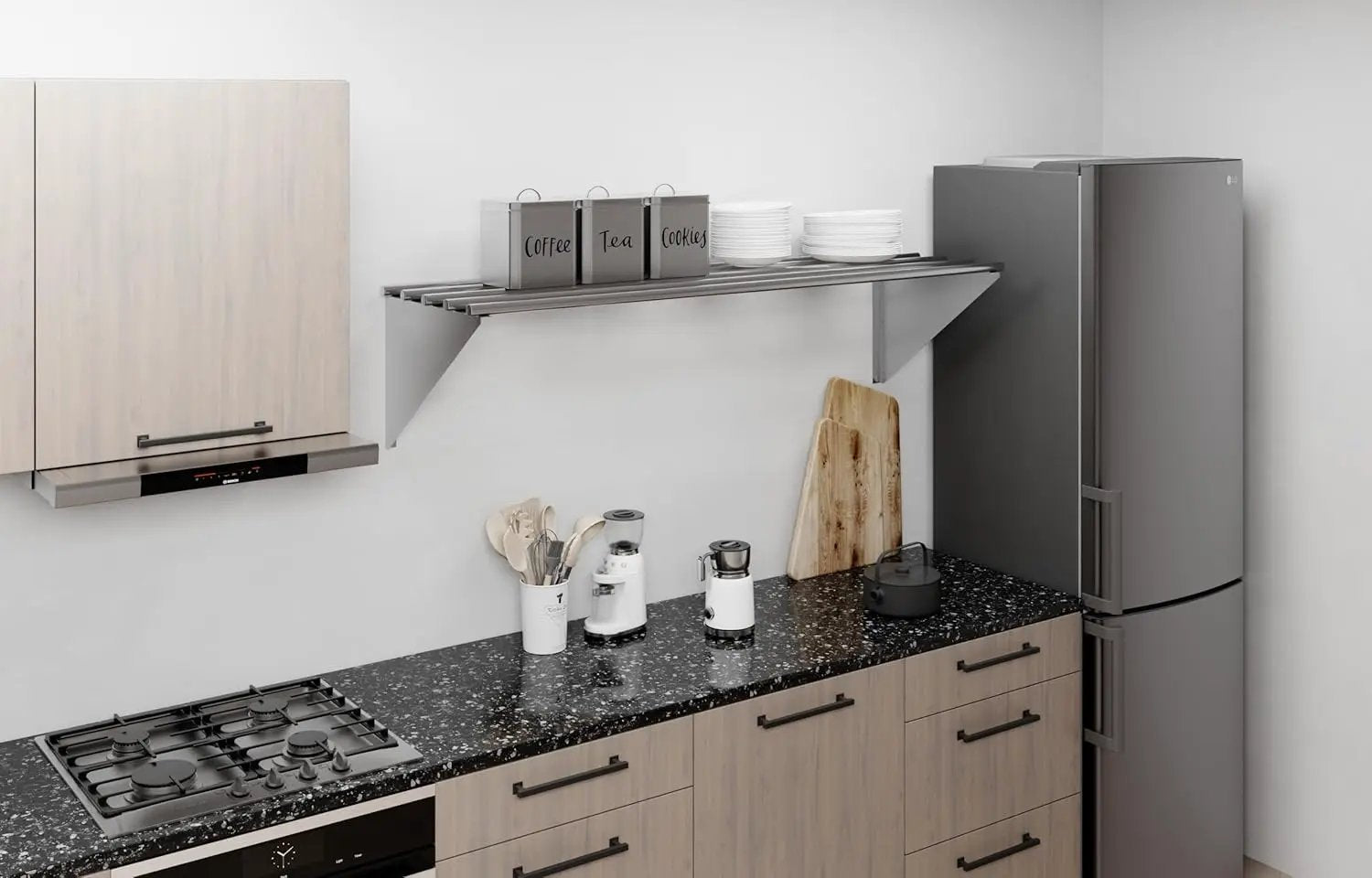 AmGood 18 in. x 60 in. NSF Stainless Steel Tubular Wall Shelf | Heavy-Duty Metal Shelving for Appliances & Equipment | Ideal for Kitchen, Restaurant, Garage, Laundry, Utility Room by GreenHaven Gardens