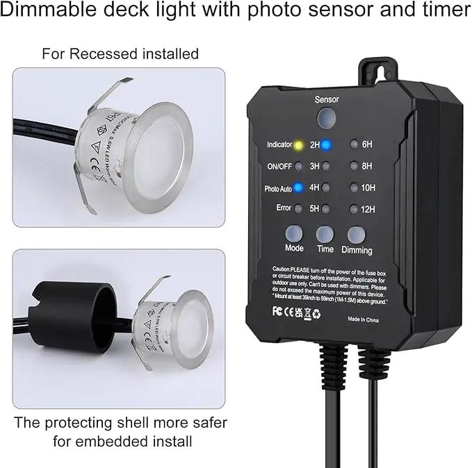 SMY Lighting Dimmable LED Deck Lights with Timer and Photocell Sensor and Protecting Shell φ32mm,20Pack Outdoor LED Smart Deck Lighting IP67 Waterproof for Garden,Yard Stair, Patio, Floor Decoration by GreenHaven Gardens