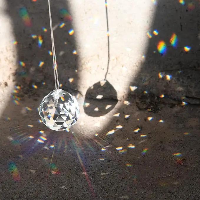 MerryNine 30mm/1.18" 15 Pack Crystal Ball Prism Sun Shine Catcher Rainbow Pendants Maker, Hanging Crystals Prisms for Windows, for Feng Shui, for Gift (Clear) by GreenHaven Gardens