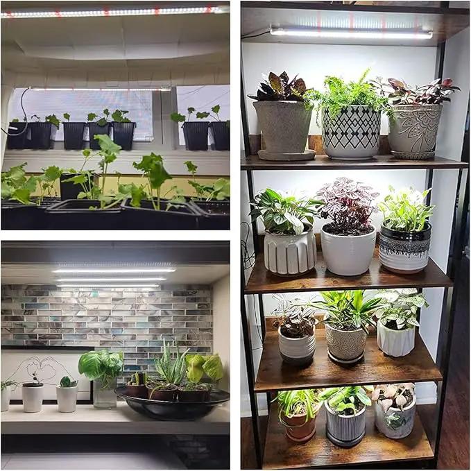 Wiaxulay LED Plant Grow Light Strips, 6000K Full Spectrum Grow Lights for Indoor Plants, Sunlike Growing Lamp with 6/12/16H Timer, 5 Dimmable Levels for Hydroponics Succulent, Plant Shelf, 2 Pack by GreenHaven Gardens
