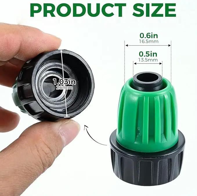 12 Pcs 1/2 Inch Drip Irrigation Tubing Faucet Garden Hose Adapter, 3/4" to 1/2" Drip Irrigation Tubing Hose Adapter, 3/4 Inch Faucet Connector Garden Hose Adapter Black and Green by GreenHaven Gardens
