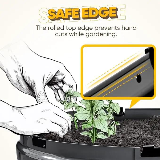 KING BIRD Raised Garden Bed Kit 2025 Upgraded 10-Minute Assembly Galvanized Planter Garden Box Outdoor for Gardening, Vegetables, Flowers, 47x24x12 in, Dark Grey 2PCS by GreenHaven Gardens