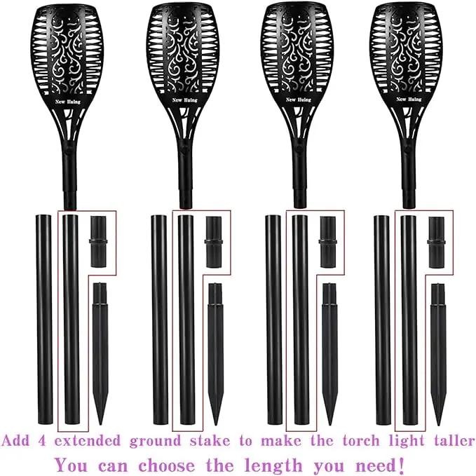 4PCs Halloween Solar Torch Lights Outdoor, 43in 96 LED, Waterproof Landscape Garden Pathway Light with Purple Vivid Dancing Flickering Flames, Auto On/Off Dusk to Dawn for Halloween Lights Decoration by GreenHaven Gardens