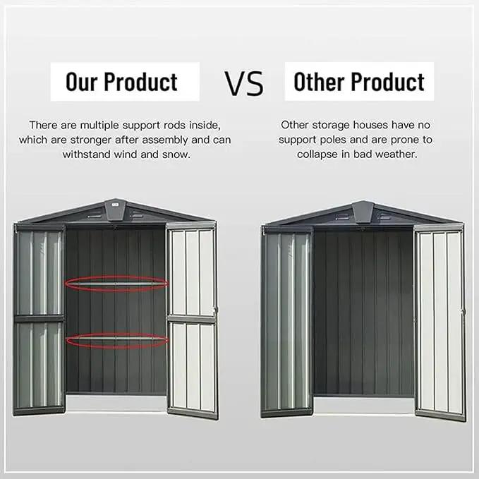 Domi Outdoor Storage Shed 5'x3, Metal Waterproof Tool Shed Utility Storage House with Double Lockable Doors & Air Vent for Garden Backyard Patio Lawn by GreenHaven Gardens