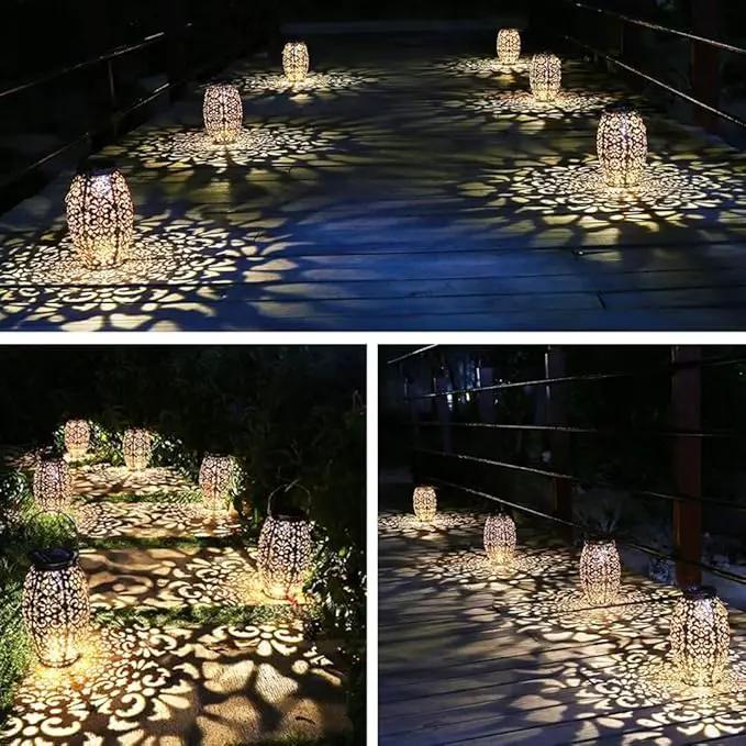 Kaixoxin 2 Pack Solar Lantern Lights for Hanging or Table Outdoor Solar Light for Patio Courtyard Garden (Silver-2pack) by GreenHaven Gardens