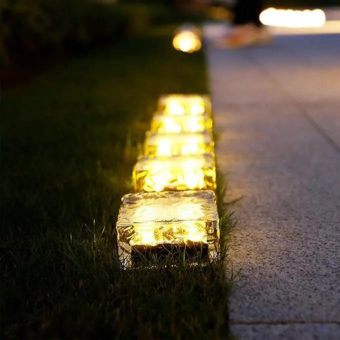 Epicgadget Solar Ice Cube Shaped Light, 2.8x2.8x2 inch Ice Cube Shaped Warm White Outdoor Solar Garden Decorative Lights for Walkway Pathway Backyard Christmas Decoration Parties (1 PC) by GreenHaven Gardens