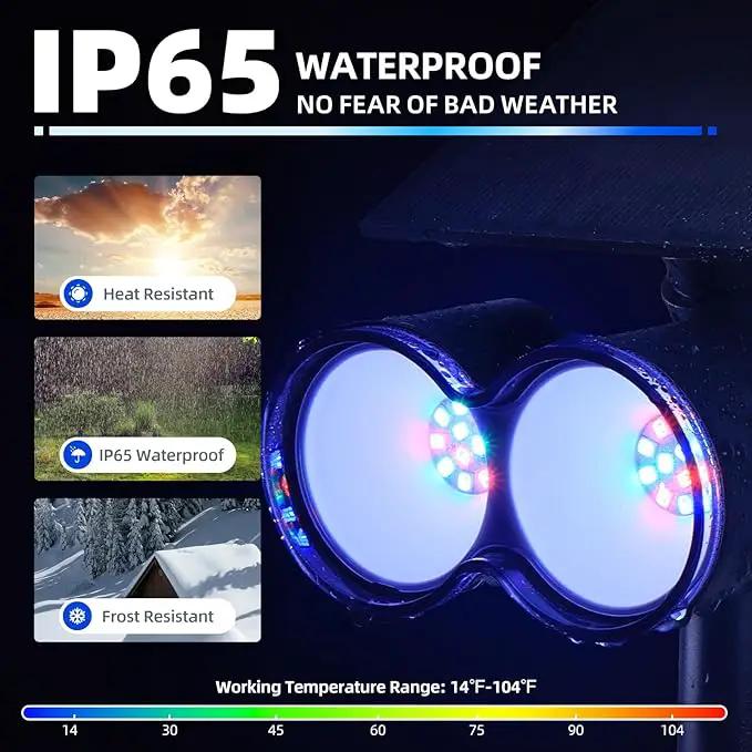Barrina Solar Spot Lights Outdoor, 360° Horizontal Adjustable, 24 LEDs RGB Color Changing Solar Spotlight, IP65 Waterproof, Auto On/Off Solar Powered Landscape Lights for Outside Garden Yard, 2 Pack by GreenHaven Gardens