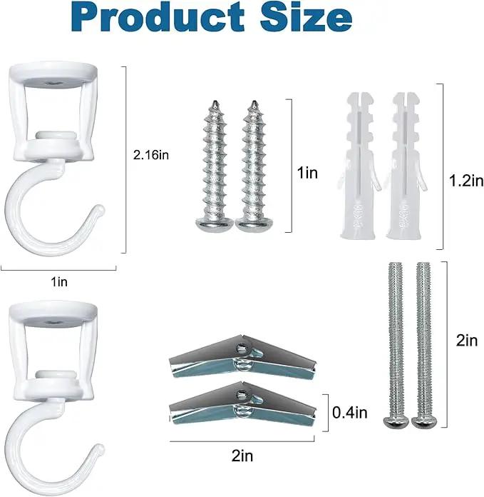 Ceiling Hooks for Hanging Plants (2 PCS),White, Heavy Duty Metal Plant Hooks for Ceilings, Screw-in Hooks for Hanging Birdfeeders, Lamps, Planters, Outdoor Decorative Hooks up to 33 lbs. by GreenHaven Gardens
