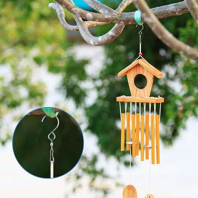 Wind Spinner Swivel Hooks 360 Degree Dual Spinning Windsock Chime Supplies Hanger Swivels Clip Hanging Hooks with Storage Box for Wind Spinners Supply, 2 Styles (Metal Color,20 Pieces) by GreenHaven Gardens