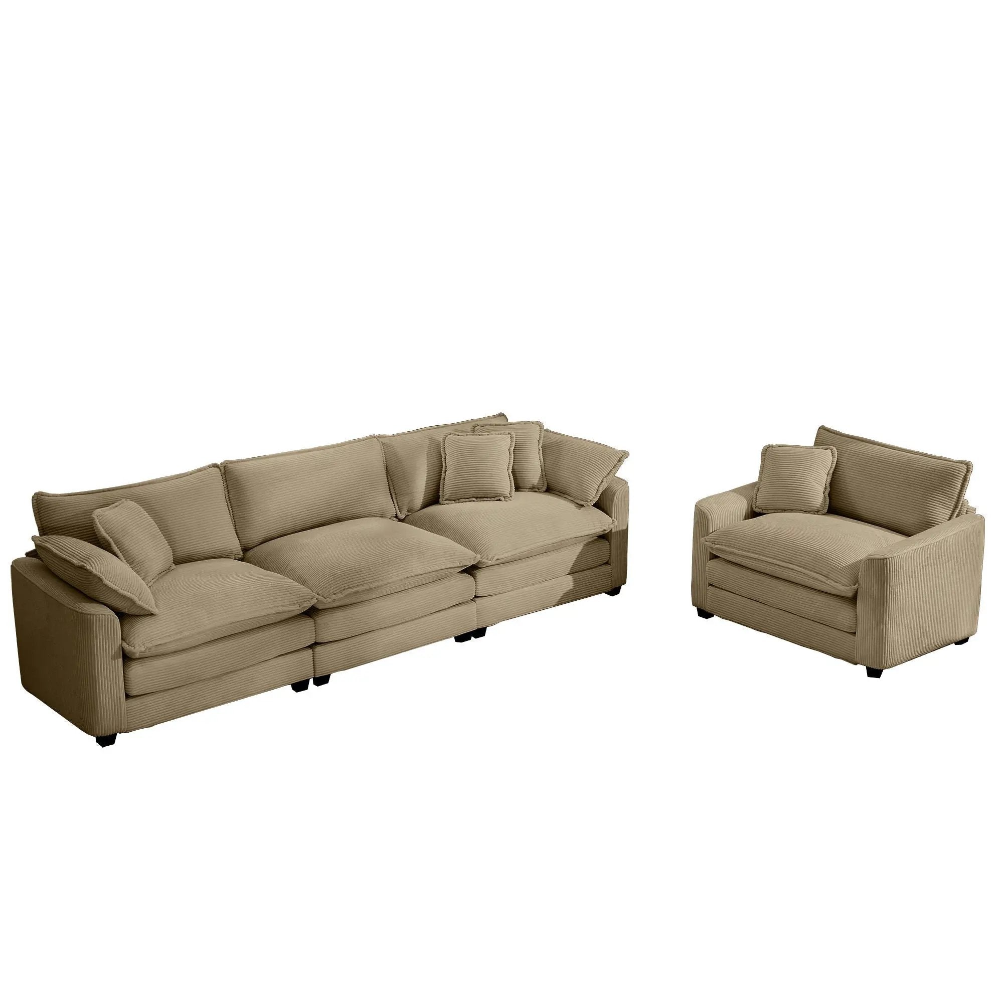 Elegant Oversized Sectional Sofa Set With Deep Seats And Flexible Layout by Unique Piece Furniture