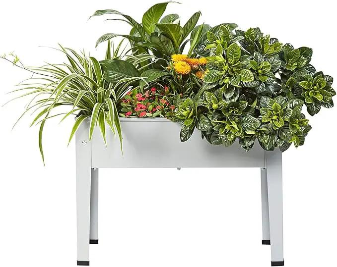 Raised Garden Bed, Garden Raised Planter Box with Legs, Galvanized Garden Planter for Herbs and Vegetables (24" Grey) by GreenHaven Gardens