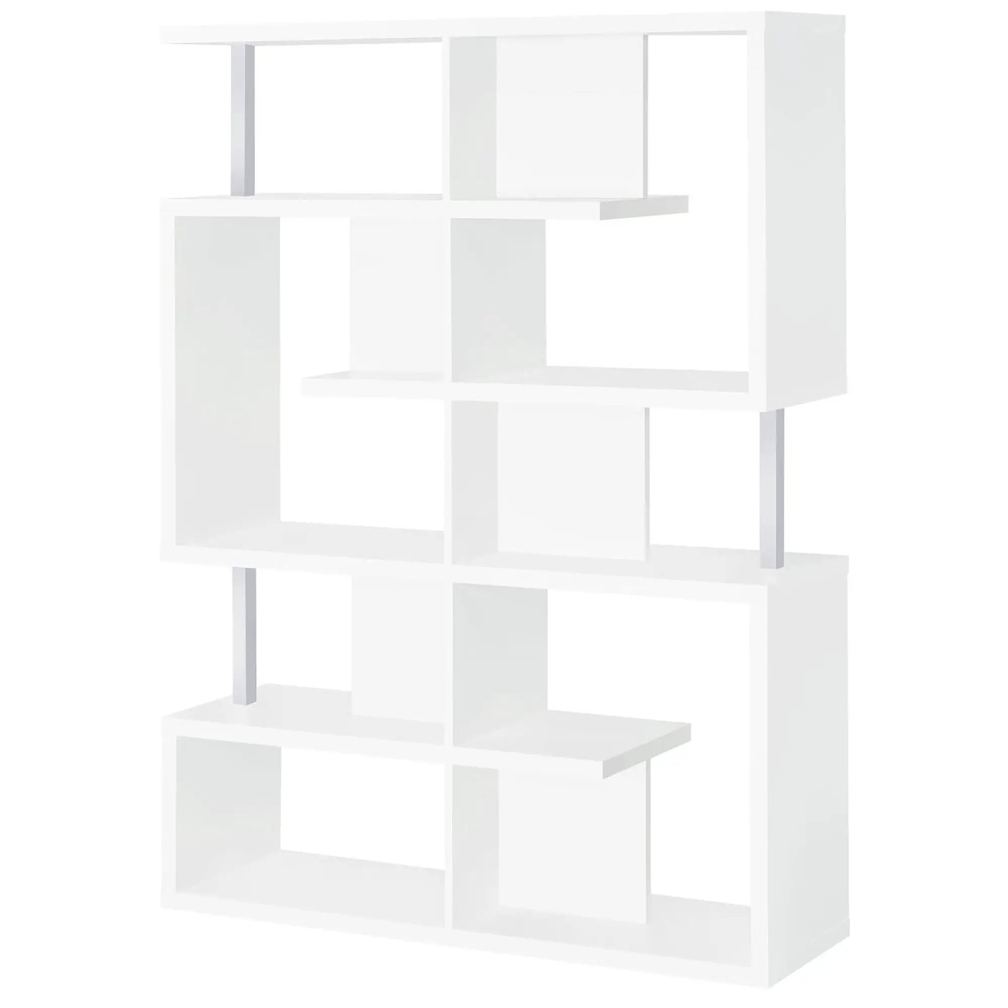 5 Tier Geometric Bookcase - White by HouseOfZazla