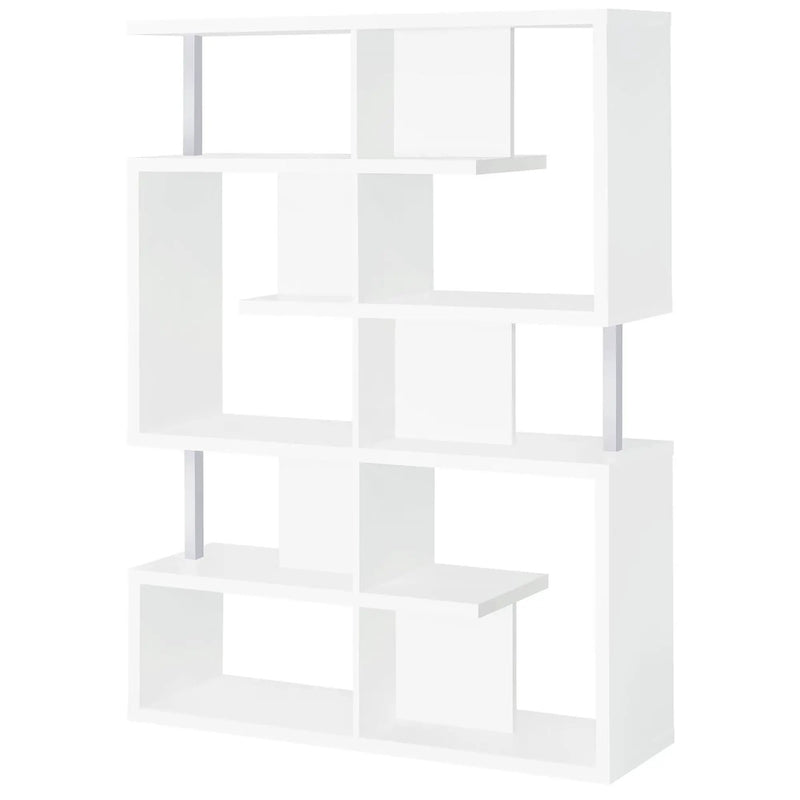 5 Tier Geometric Bookcase - White by HouseOfZazla