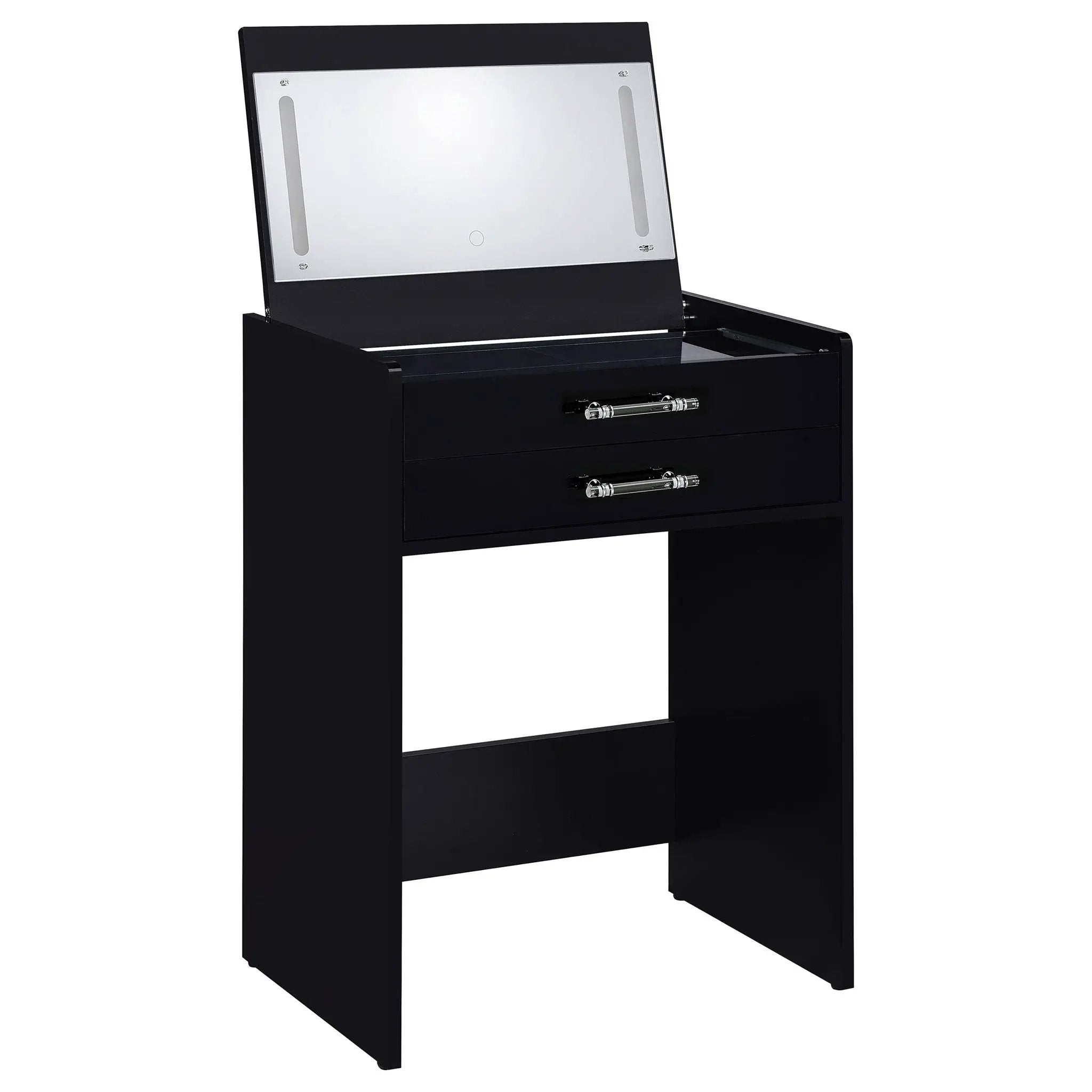 Danbury 3-drawer Makeup Vanity & Stool Set Black High Gloss by Unique Piece Furniture