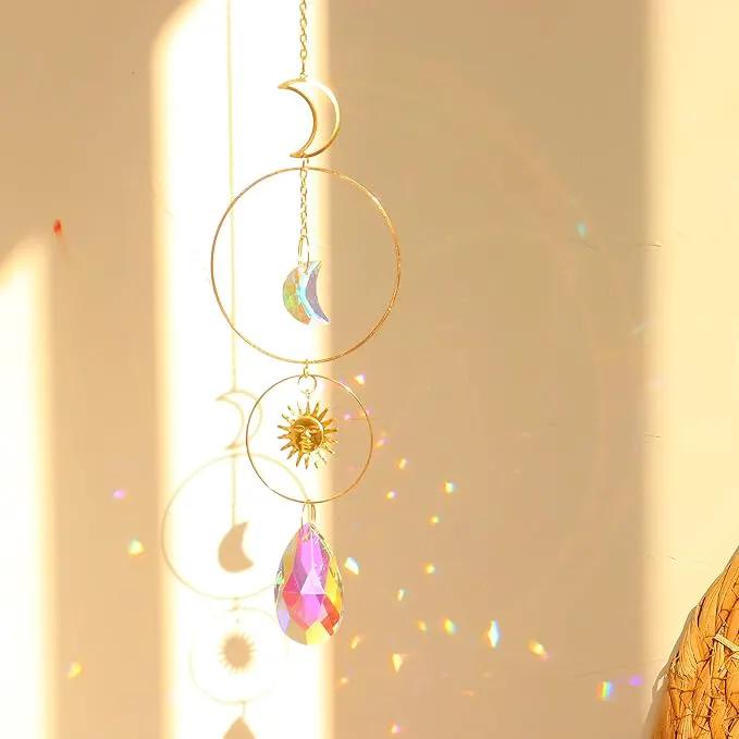 ilclviz Suncatcher Crystal Hanging Sun Catcher Prism with Chain Pendant Ornament Crystal Balls for Window by GreenHaven Gardens