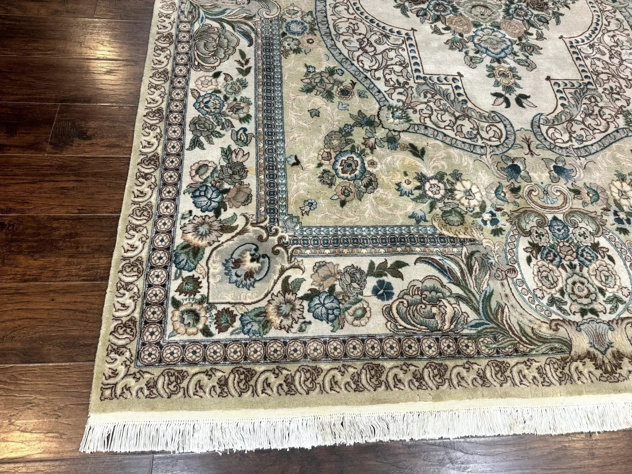 Pak Persian Rug 8 x 10.6, Elegant Oriental Carpet, Floral Medallion, Vintage Handmade Wool Rug, FIne 240 KPSI by Jewel Rugs