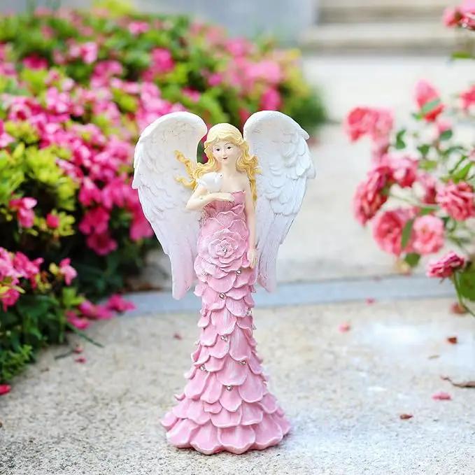 Solar Angel Garden Statues Outdoor with LED Lights –Garden Angel Figurine- Outdoor Lawn Decor Garden Figurine for Patio, Balcony, Yard, Ornament - Unique Housewarming Gifts by GreenHaven Gardens