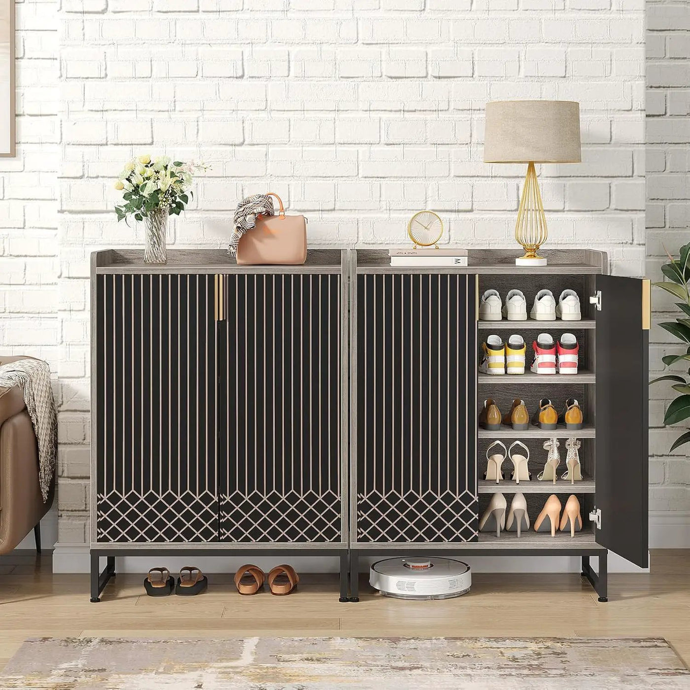 5 Tiers Shoe Storage Organizer With Doors by HouseOfZazla
