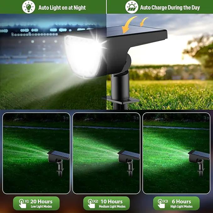Solar Lights Outdoor Waterproof IP65, 76 LED 3 Lighting Modes Solar Spot Lights Outdoor Yard Garden Landscape Pathway (Cool White, 4 Pack) by GreenHaven Gardens
