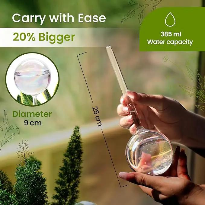 Large 6 Pcs Iridescent Self Watering Globes, Glass Rainbow Plant Watering Globes, Self Watering Planter Insert, Automatic Plant Waterer Indoor, Plant Watering Devices, Plant Water Globe, Watering Bulb by GreenHaven Gardens