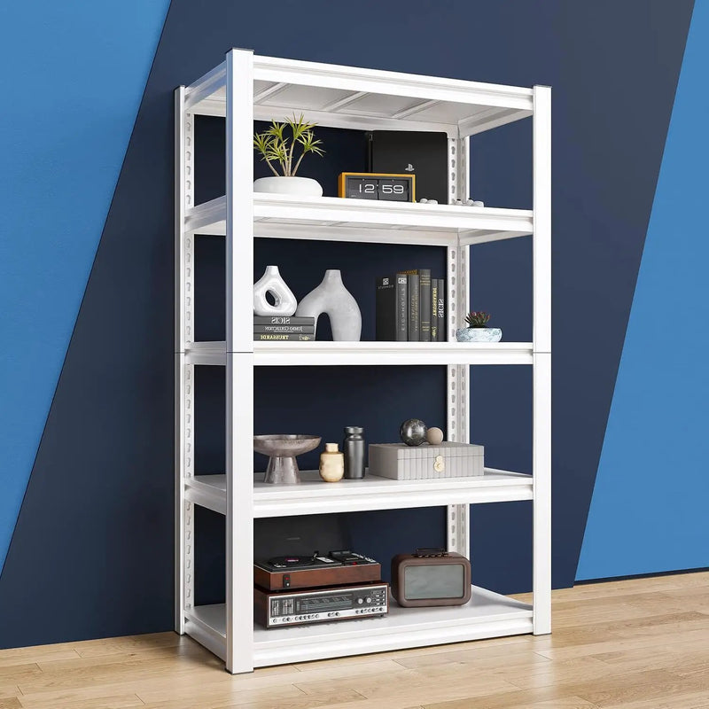 Raybee Garage Shelving Heavy Duty 2000LBS Storage Shelves Heavy Duty Shelving 5 Tier White Metal Shelves Pantry Shelf for Kitchen Closet Basement Warehouse 16.5" D x 32" W x 63" H by GreenHaven Gardens