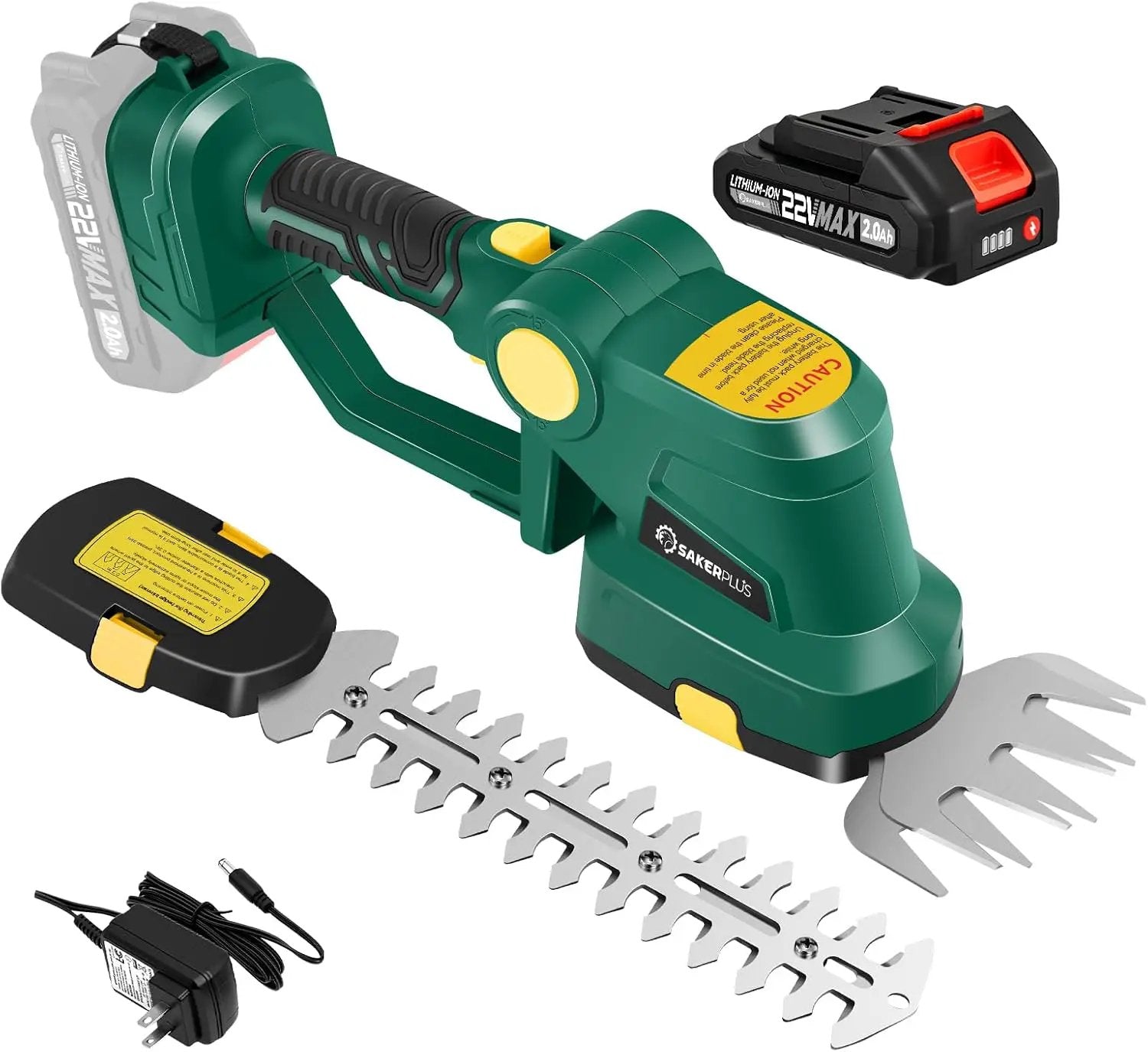 Cordless Hedge Trimmer, 2-in-1 Electric Bush Trimmer and Handheld Grass Cutter, 22V Lightweight Mini Shrub Trimmer Grass Clippers with 1 Battery and Charger, Perfect Gardening Yard Tools by GreenHaven Gardens