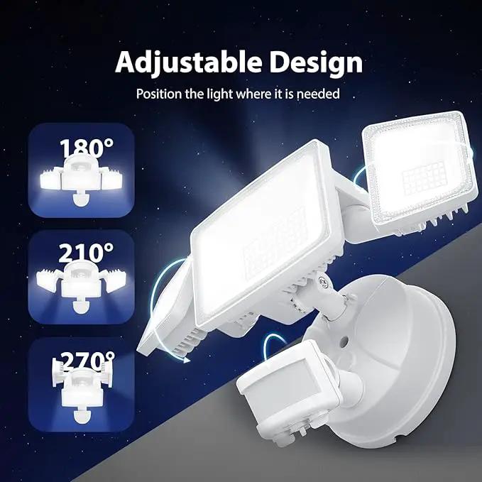 Onforu 3 Pack 65W LED Motion Sensor Outdoor Lights, Security Light Motion Outdoor Flood Light Fixture Detection Detector, 3 Adjustable Heads 6500LM 6500K IP65 Waterproof Exterior Garage Yard (White) by GreenHaven Gardens
