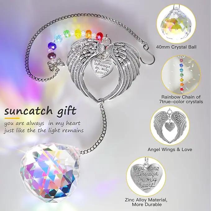 Memorial Gifts for Loss of Loved One Unique Sympathy Gifts Rainbow Sun Catcher Indoor Window Hanging Crystal Prism Grief Bereavement Gifts Ideas for Who Loss of Mom Dad (Silvery) by GreenHaven Gardens