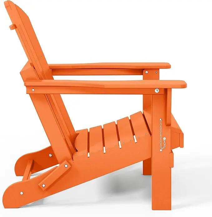 Westin Outdoors Laguna WO Home Furniture Adirondack Chair 4 PC Set Classic Outdoor Patio Folding Chair for Bon Fire Pit Lawn Backyard Beach Plastic Weather-Resistant (Orange) by GreenHaven Gardens