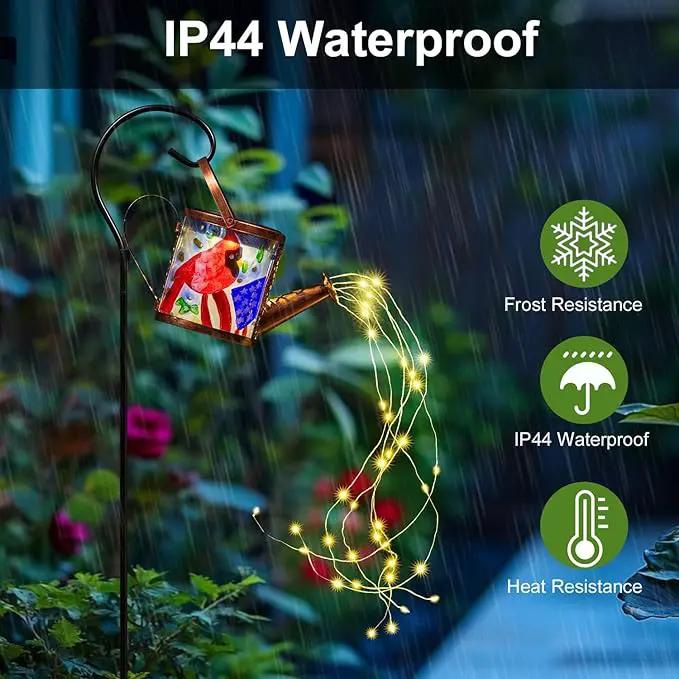 Larekook Solar Outdoor Watering Can Lights Decorative Path Lights, Metal Glass Solar Garden Light Outdoor Waterfall Decor Ornament for Yard Lighting Outside Flag by GreenHaven Gardens