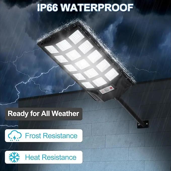 Solar Lights Outdoor,IP66 Waterproof Solar Street Lights with Motion Sensor & Remote,6500K Dusk to Dawn Flood Light for Parking Lot/Yard/Garden (4 Pack) by GreenHaven Gardens