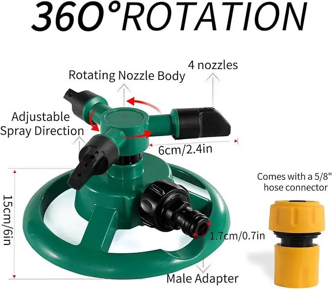 2 Pack Sprinklers for Yard, 360Rotating Lawn Sprinkler, Sprinklers for Yard Large Area, Lawn Sprinklers, Powerful and Even Watering for Lawns and Gardens by GreenHaven Gardens
