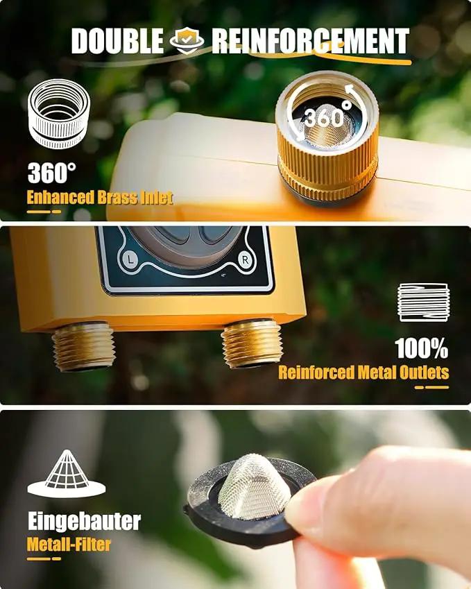 RAINPOINT WiFi Water Timer with Brass Inlet & Outlet，2 Zone WiFi Hose Timer for Lawn,WiFi Sprinkler Controller via APP/Voice Control,Automatic Watering System by Time/Weather/Quantity/Soil Moisture by GreenHaven Gardens