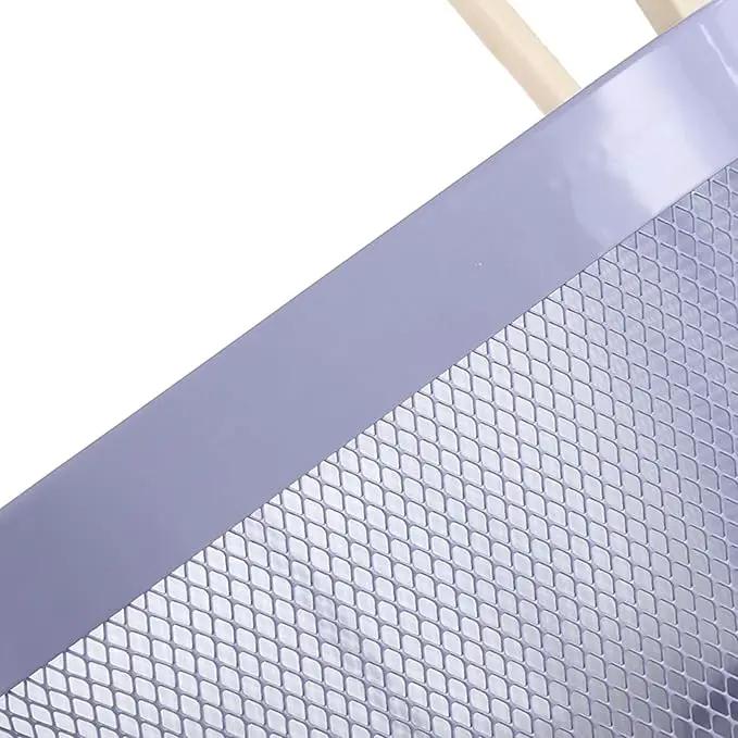 Metal Mesh Steel Basket, Storage Organizer Basket Multi-functional Hanging Kitchen Baskets Fruit Basket Bin with Bamboo Handle for Kitchen Bathroom Picnic Shopping Decor Cabinet Home, Purple by GreenHaven Gardens